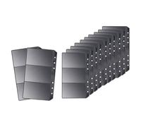 GNURBDILFO 12 sobres negros A6 de PVC, con cremallera, reutilizables, para dinero en efectivo, 3 cuadrículas, color negro