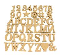 GNURBDILFO 43 Piezas de Letras de Madera, Letras de Madera Sin Terminar, Letras Decorativas de Pie, Rebanadas, Letrero, DecoracióN para el Hogar Artesanal