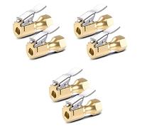 GNURBDILFO 6 portabrocas de aire, bloqueo de flujo cerrado resistente en portabrocas de neumático con clip para accesorios de compresor de medidor de inflador, color amarillo