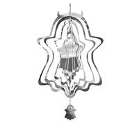 GNURBDILFO Hilandero de Viento Fantasma, Hilandero Colgante de Acero Inoxidable 3D, Adornos CinéTicos Accionados por el Viento, Escultura, Decoraciones de Halloween