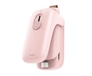 GNURBDILFO Mini Sellador de Bolsas con Cuchillo para Cortar Chips de Bocadillos, Sellador de Bolsas de PláStico, Sellado TéRmico con Cortador, Mini Sellador PortáTil, Rosa