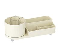 GNURBDILFO Organizador de brochas de maquillaje de gran capacidad para tocador, giratorio de 360°, expositor de brochas de maquillaje, taza para cosméticos, aproximadamente 35 x 15 x 14,5 cm, B