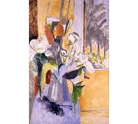 Gnvkd Ecbxz Henri Matisse Poster Ramo de flores en una veranda Pintura en lienzo Arte de pared vintage Henri Matisse Impresiones para decoración del hogar Cuadros 40X60cm Sin marco