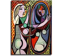 Gnvkd Ecbxz Pablo Picasso Carteles Pablo Picasso Mujer Ante Espejo Cuadro Lienzo Arte Abstracto Pared Picasso Impresiones para Decoración del Hogar Cuadro De Pared 50x70cm Sin Marco