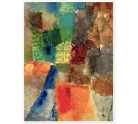 Gnvkd Ecbxz Póster de Paul Klee Pintura abstracta de lienzo The Yellow House Arte mural moderno Estampado Paul Klee para decoración del salón 40x60cmx1 Sin marco