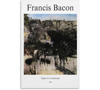 Gnvkd Ecbxz Pósteres de Francis Bacon《Figura en paisaje》Arte mural de lienzo Pintura abstracta Impresiones de Francis Bacon para decoración moderna del hogar 50x70cmx1 Sin marco