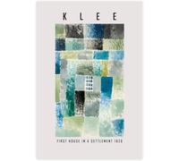 Gnvkd Ecbxz Pósters de Paul Klee《First House in Atlement》Pintura en lienzo Arte abstracto en la pared, Grabado Paul Klee para decoración moderna del salón 50x70cm Sin marco