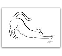 Gnvkd Ecbxz Pósters famosos de Pablo Picasso, arte de pared de gatos, pintura minimalista abstracta en lienzo, grabado de Pablo Picasso para el salón, decoración del hogar, cuadro 40x60cm sin marco