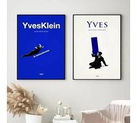 Gnvkd Ecbxz Yves Klein Posters Arte de pared abstracto Yves Klein Monocromo Blue Prints Pintura en lienzo moderna para decoración de sala de estar Cuadros 50x70cmx2 Sin marco