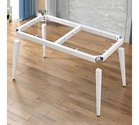 GNYVZXPLQ Estructura de las patas de la mesa de metal, marco para patas de mesa de metal con tornillos, patas ajustables, diferentes tamaños, negro blanco (blanco, 150 x 75 x 72,5 cm)