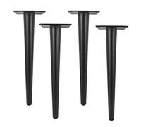 GNYVZXPLQ Estructura de las patas de la mesa de metal, patas para muebles de hierro, paquete de 4, cónicas, capacidad 800 kg, negras, alturas múltiples (recto, 65 cm/25,6 pulgadas)