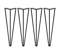 GNYVZXPLQ - Marcos de patas de mesa de metal, juego de 4 patas de armario de horquilla de 3 barras multicolor 20-70 cm (negro, 60 cm)