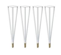 GNYVZXPLQ - Marcos de patas de mesa de metal, patas de mesa de hierro múltiples, varios tamaños, juego de 4, con tornillos de montaje (platino, 45 cm/17,7 in)