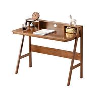 GNYVZXPLQ Mesa informática, Escritorio de computadora de bambú de 39,4 Pulgadas con Compartimento de Almacenamiento for Oficina, Estudio y Dormitorio.