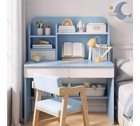 GNYVZXPLQ Mesa informática, Escritorio de Estudio for Estudiantes con estantería y cajones, Color Azul y Rosa, 39,4 x 21,7 x 48 Pulgadas(Pink)