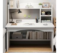 GNYVZXPLQ Mesa informática, Escritorio de pie for Oficina en casa con estantes de Almacenamiento for Dormitorio y Sala de Estar, Multicolor, 80/100 cm(White,100 cm/39.4 in)