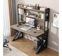 GNYVZXPLQ Mesa informática, Escritorio for computadora con estantes y Tablero Perforado, Madera contrachapada y Metal, Varios tamaños, Multicolor(Black+Grey,47.24" Lx23.62 Wx66.93 H)