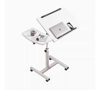 GNYVZXPLQ Mesa informática, Escritorio portátil móvil con Ruedas y Altura Ajustable, Plegable, en Forma de C, Blanco y Negro, Varios tamaños(White,31.5 * 15.7 * 35.4in)