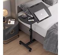 GNYVZXPLQ Mesa informática, Escritorio portátil móvil con Ruedas y Altura Ajustable, Plegable, en Forma de C, Blanco y Negro, Varios tamaños(Black,31.5 * 15.7 * 35.4in)