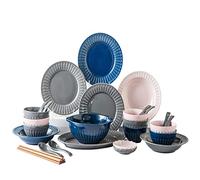 GNYVZXPLQ platos de cerámica, Juego de vajilla de porcelana y gres de 36 piezas for 8 personas
