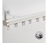 GNYVZXPLQ Riel para Cortinas de aleación de Aluminio, Rieles de Aluminio for Cortinas de 1 a 5 m for Techo o Pared en Blanco, Almendra y champán.(White-Wall,2m/6.6ft)