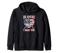 Go Ahead Run I Dare You Vintage Baseball Catcher Funny Boys Sudadera con Capucha