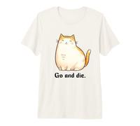 Go and Die Funny Cat Meme Evil Cat Dark Humor Hipster Camiseta Premium