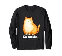 Go and Die Funny Cat Meme Evil Cat Dark Humor Hipster Manga Larga