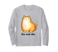 Go and Die Funny Cat Meme Evil Cat Dark Humor Hipster Manga Larga