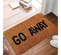 Go Away - Felpudo de fibra de coco, llamativo y divertido tapete para | Tapete antideslizante de fibra de coco natural para exteriores, 3 tamaños, tapete decorativo para entrada