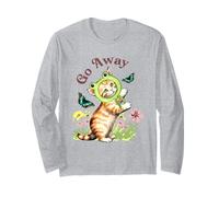 Go Away Frog Hat Cat with Butterflies Vintage Manga Larga