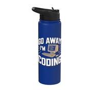Go Away I'm Coding Funny Software Programador Desarrollador Stainless Steel Insulated Water Bottle