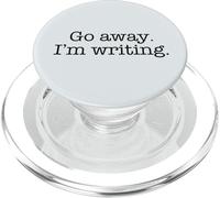 GO Away I'm ESCRITING Typewriter Fuente Escritor Ocupado Meme ON Back PopSockets PopGrip para MagSafe