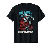 Go Away I'm Introverting Grim Reaper Cowboy Skeleton Western Camiseta