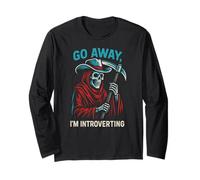 Go Away I'm Introverting Grim Reaper Cowboy Skeleton Western Manga Larga