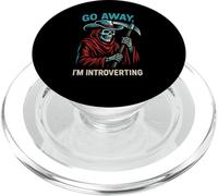 Go Away I'm Introverting Grim Reaper Cowboy Skeleton Western PopSockets PopGrip para MagSafe