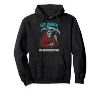 Go Away I'm Introverting Grim Reaper Cowboy Skeleton Western Sudadera con Capucha