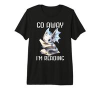 Go Away I'm Reading Book Dragon Blue Dragon Book Lover Books Camiseta Premium