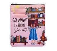 Go Away I'm Reading, funda para libro con cremallera y bolsillo frontal, fundas para libros para libro de tapa blanda, 11 x 8.5 pulgadas, regalos para amantes de los libros