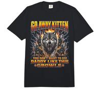 Go Away Kitten Wolf Pack gruñe a un Padre Divertido Comfort Colors Adult Heavyweight T-Shirt