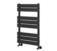 Go Bathrooms Ark - Toallero de 800 mm x 500 mm, color negro mate, radiador de baño, calentador de panel plano