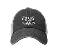 Go Cry in The Walk in Mesh Hat Vintage Washed Distressed Cotton Baseball Cap Trucker Unisex