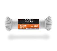 GO!elements 15m Paracord de Nylon a Prueba de desgarros - 4mm Paracord 550 Typo III Cuerda - Adecuado como Cuerda Yute & Cuerda Gruesa | MAX. 250kg, Color: Blanco