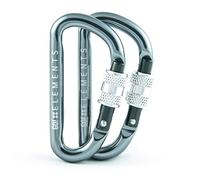 GO!elements Mini Mosquetón "Micro 6" con tapón de Rosca, envase de 2 Unidades, Color:Storm