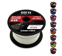 GO!elements Paracord de Nylon Resistente al desgarro 3mm - Tipo II 425, línea Multiuso para Exteriores y Supervivencia, Carga máx. 192kg