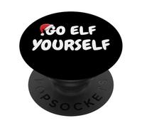 Go Elf Yourself Funny Holiday Retro Christmas Cheer Top PopSockets PopGrip Adhesivo
