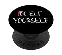 Go Elf Yourself Funny Holiday Retro Christmas Cheer Top PopSockets PopGrip Adhesivo