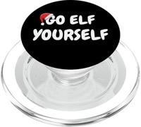 Go Elf Yourself Funny Holiday Retro Christmas Cheer Top PopSockets PopGrip para MagSafe