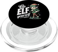 Go Elf Yourself Funny Holiday Retro Christmas Cheer Top PopSockets PopGrip para MagSafe