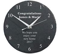 Go Find A Gift Reloj de pared personalizable de pizarra grabada - cualquier mensaje